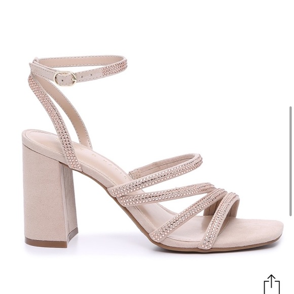 Kelly and Katie Cadene Pink Rhinestone Heels Sandals - Picture 1 of 6